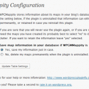 WPGMappity Options screen WPGMappity Options screen