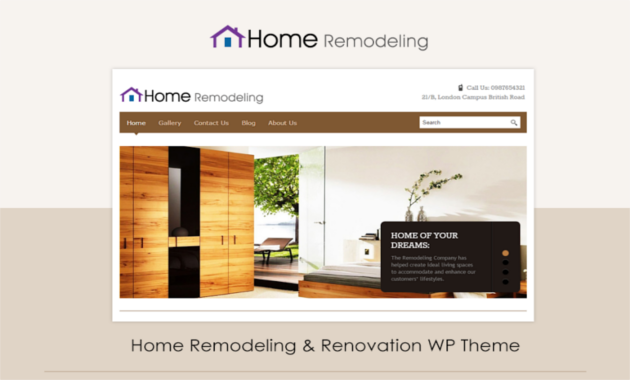 Home Remodeling : A Free Responsive WordPress Theme
