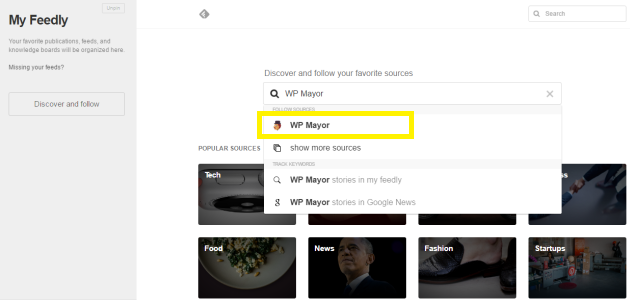 Search for WP Mayor.