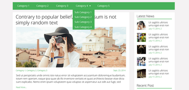 Flatly: Flat Blogging Multi-column WordPress Theme