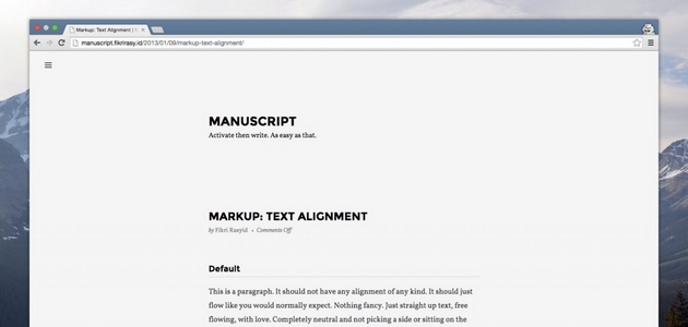 Parchment: Writing-Focused One-Column Layout WordPress Theme