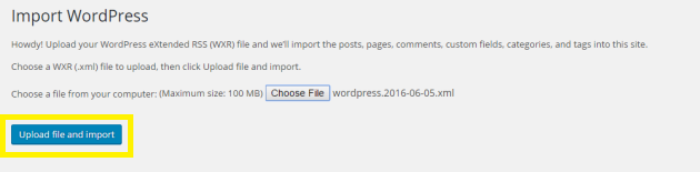 Upload the XML file.