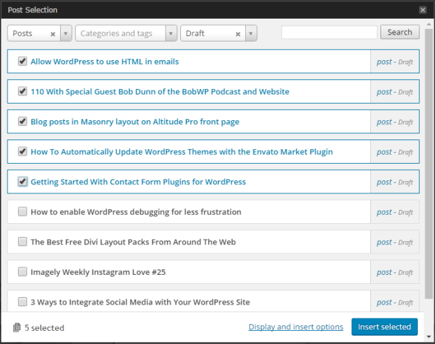 Select posts.