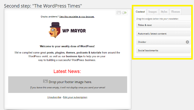 Page elements for newsletter.