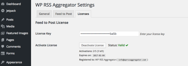 Activate license.