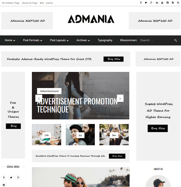 Admania - Ad-Space WordPress Themes