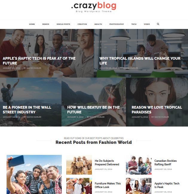 CrazyBlog - Ad-Space WordPress Themes