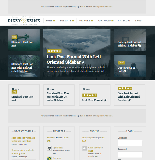 DizzyMag - Ad-Space WordPress Themes