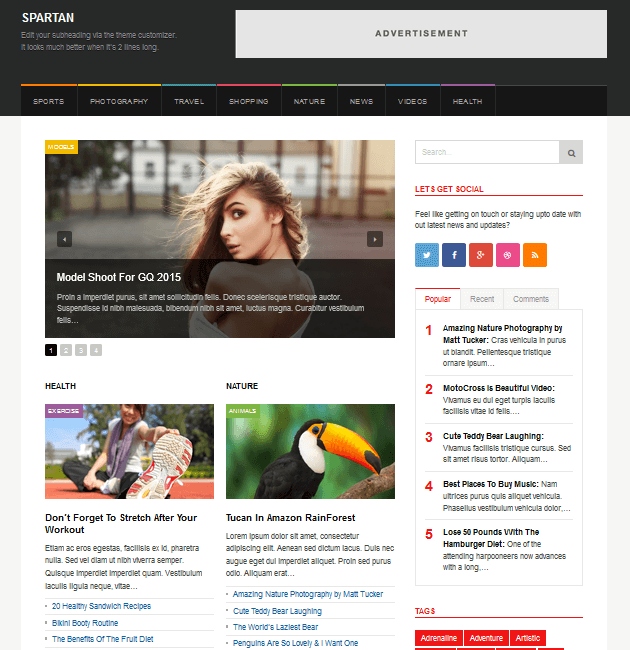 Spartan Magazine - Ad-Space WordPress Themes
